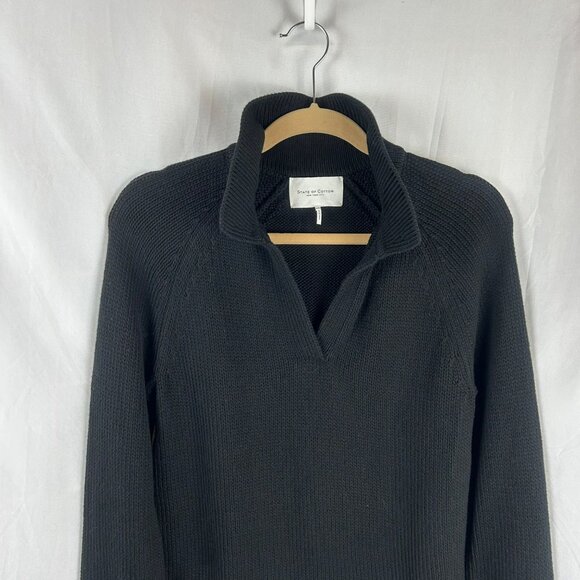 State of Cotton NYC Avery Sweater Women XS Black Minimalist Classic Quiet Luxury - Picture 7 of 10